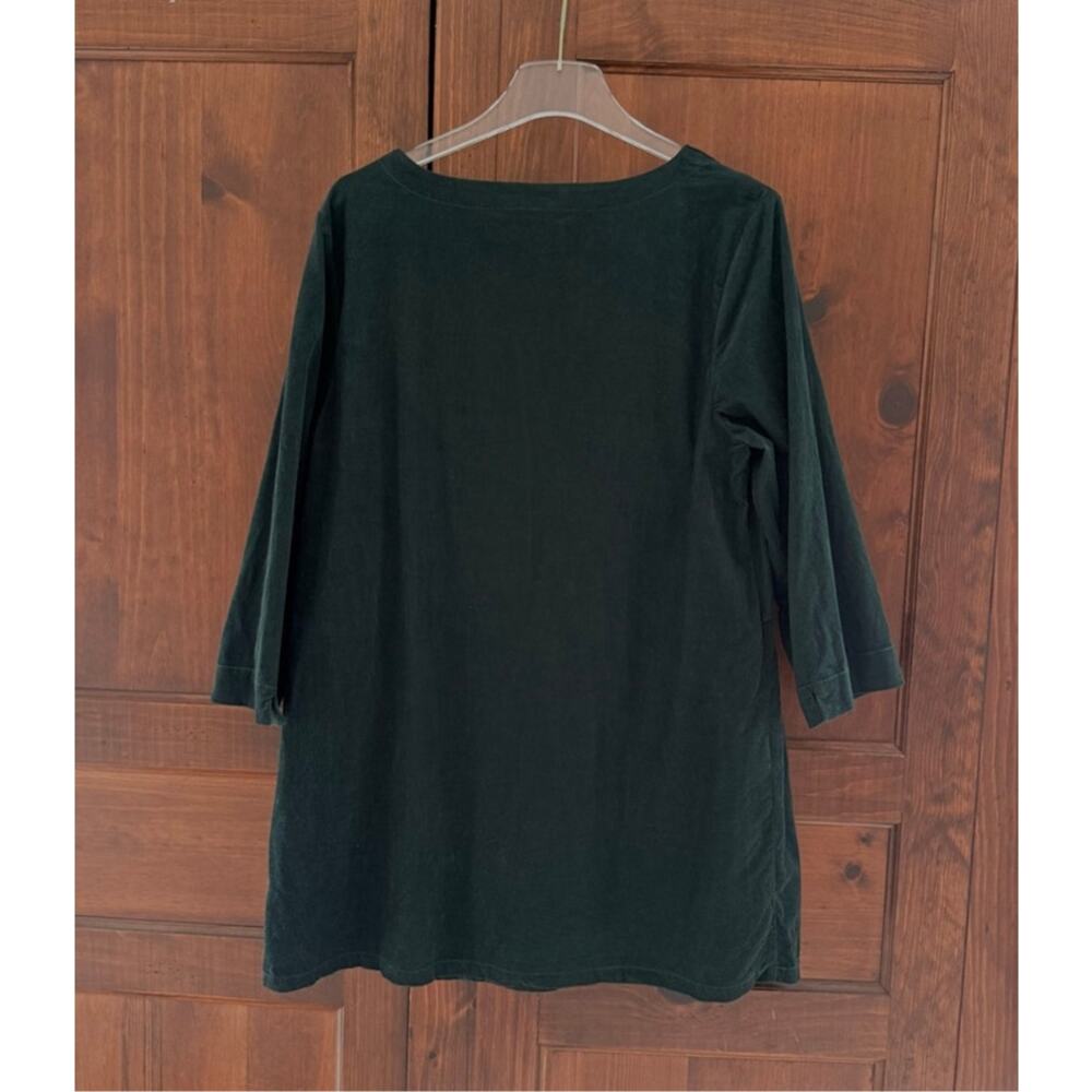 Seasalt Cornwall Tunic Cotton Corduroy Pine Green 3/4 Sleeves US 12 Cottagecore - Picture 5 of 11